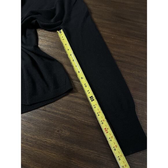 White + Warren Wool Sweater Women’s XS Trapeze Cardigan Lightweight Merino Black - Picture 9 of 9